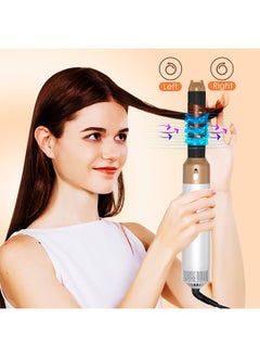 BESTIS [Upgrade] 5 In 1 Hair Dryer Brush Hot Comb Set 1000W Hot Air Hair Curler and Straightener Styling Tool Comb Curling Brush Suitable for Women Hair Types - White Gold  - Image 3