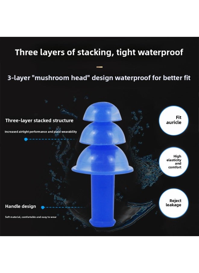 Generic Silicone Nose Clip Earplug Set Swimming Ear Protection Nose To Prevent Water Adult Children Universal LOGO Printing-Color:Ear Plug With Cord Nose Clip-Yellow  - Image 4