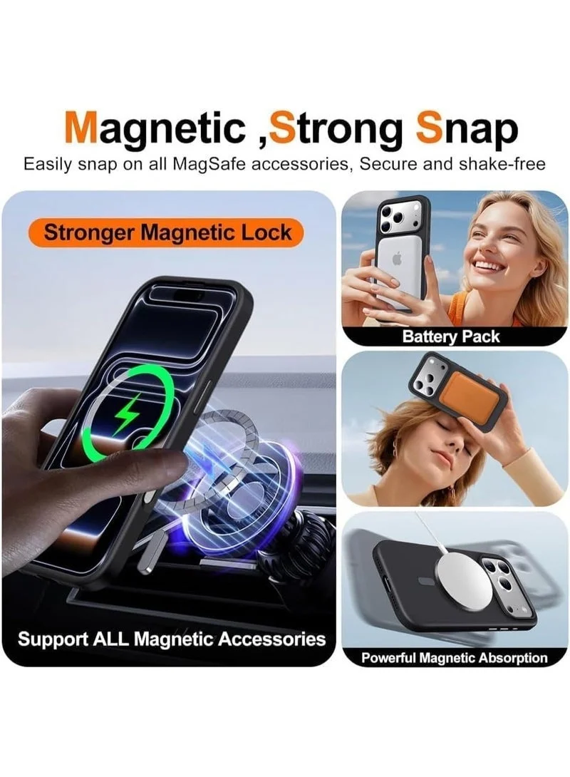Mobcos  New iPhone 17 Pro Purple Luxury Magnetic Compatible for iPhone Series – Shockproof, Slim Fit, Soft-Touch Protective Cover with Magnetic Wireless Charging Support  | Best Price UAE