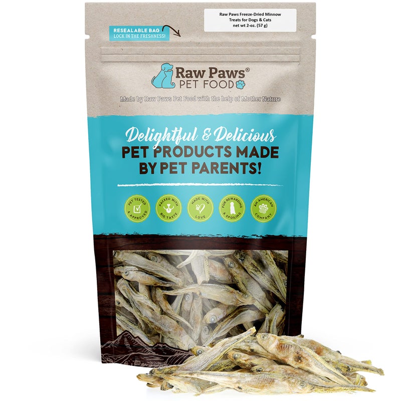 Raw Paws رو باوز سميلت مجفف بالتجميد من الأسماك للقطط والكلاب، 2 أونصة - مصنوع في الولايات المتحدة - سمك مجفف بالتجميد للقطط - مكافآت سمكية للكلاب بمكون واحد - مكافآت سمكية للكلاب - Image 1