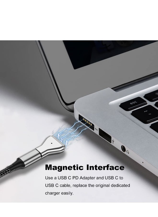 Generic USB-C to Magnetic T-Tip Adapter, Type-C to Magnetic T-Head Converter for Fast Charging, PD 100W Compatible with 2013-2015 MacBook Pro and Air.  - Image 2