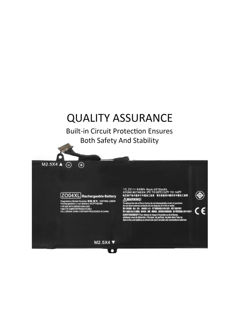 Terabyte ZO04 ZO04XL Laptop Battery for HP ZBook Studio G3 G4 Mobile Workstation Ultrabook Series 808396-421 808450-001 HSTNN-CS8C HSTNN-C88C HSTNN-LB6W HSTNN-KB6W ENR606080A2-CZO04 15.2V 64Wh 4210mAh - Image 4