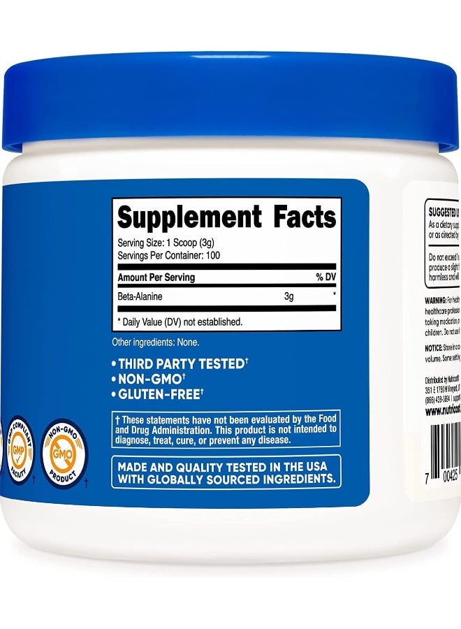 Beta Alanine Supplement Powder, 300G - 3G Per Serving