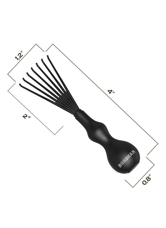 bossman - THE CLAW Hair Brush Cleaner Tool - Cleans Boar Bristle, Wave or Plastic Brushes and Combs - Hairbrush Cleaning Rake - 3 Inch (Black) - Image 1