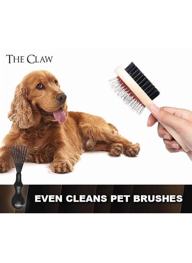bossman - THE CLAW Hair Brush Cleaner Tool - Cleans Boar Bristle, Wave or Plastic Brushes and Combs - Hairbrush Cleaning Rake - 3 Inch (Black) - Image 1