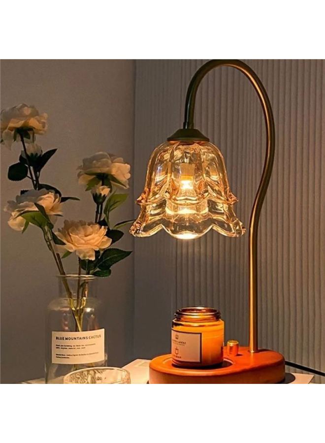 Lily Of The Valley Aromatherapy Lamp Wax Lamp Mood Lamp Tulip Atmosphere Lamp Luxury Glass Nightlight Bedroom Bedside Lamp-Light Source Power:Dimmer Switch-Light Color:Log Color Timing Dimmer Switch Stepless  - Image 2