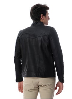 Generic Leather Jacket Mens (C44) Real Lambskin Leather Distressed Motorcycle Jacket  - Image 3