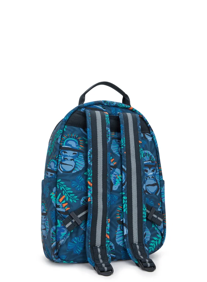 كيبلينغ Small Backpack (With Laptop Protection) Unisex Blue Monkey Fun Seoul S