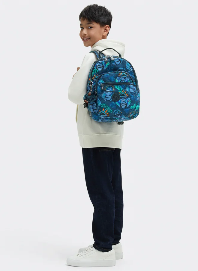 كيبلينغ Small Backpack (With Laptop Protection) Unisex Blue Monkey Fun Seoul S