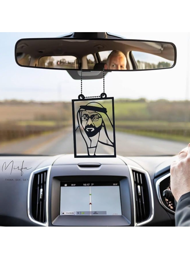 MIRFA Rearview Mirror Hanging Pendant - Wood - Black (HH Sheikh Mohamed Bin Zayed Al Nahyan)  - Image 2
