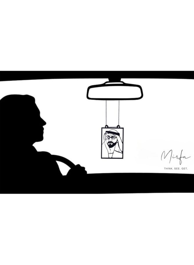 MIRFA Rearview Mirror Hanging Pendant - Wood - Black (HH Sheikh Mohamed Bin Zayed Al Nahyan)  - Image 3