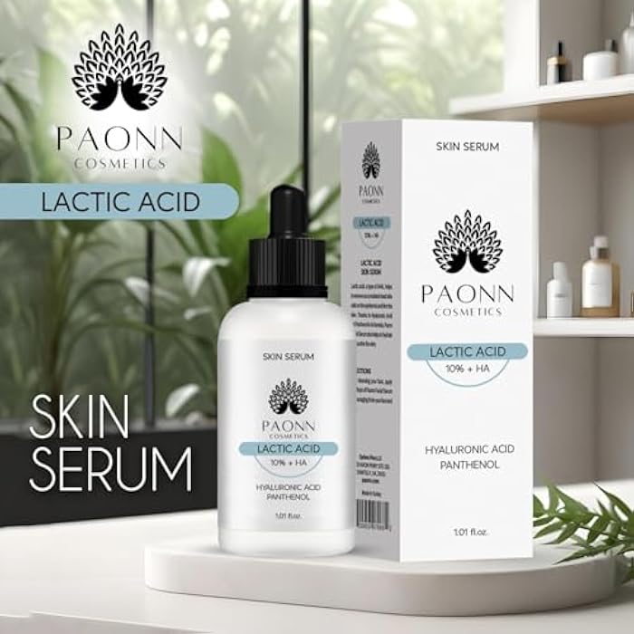 PAONN سيروم حمض اللاكتيك 10% + HA (1.01 أونصة سائلة) ، سيروم وجه مقشر ومرطب ، مملس للبشرة ، معزز للإشراق - Image 2