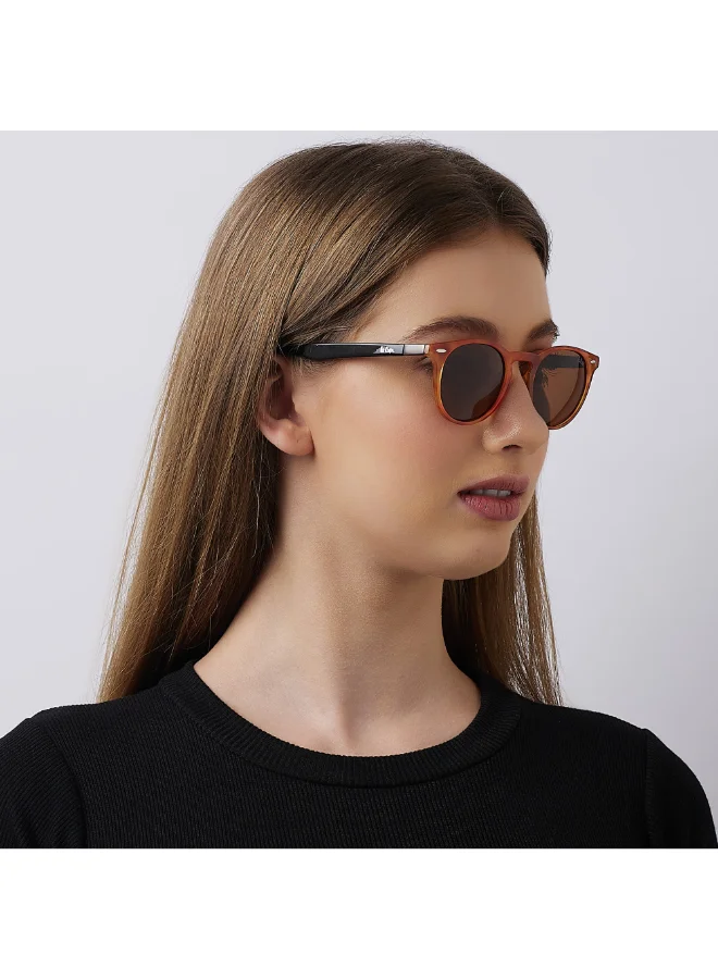 Lee Cooper Polarized Sunglasses Brown Frame Brown Tortoise Mirror Lens 48mm  - LC1216C02