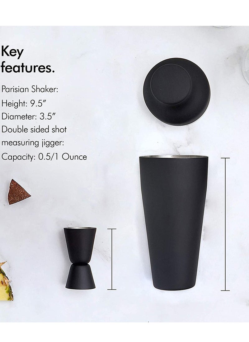 HomarKet 8-Piece Cocktail Shaker Set Matte Black  - Image 3