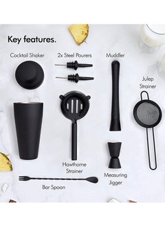 HomarKet 8-Piece Cocktail Shaker Set Matte Black  - Image 2