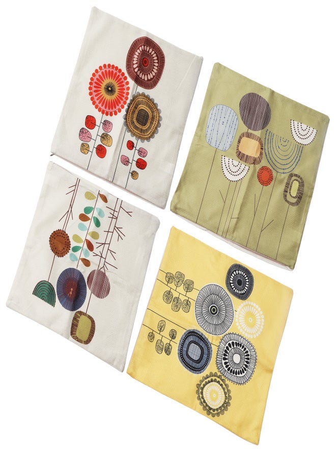 4 PCS Digital Printing Pillowcase Handtailor Polyester Throw Pillow Covers Set for Bedroom Living Room - Image 4