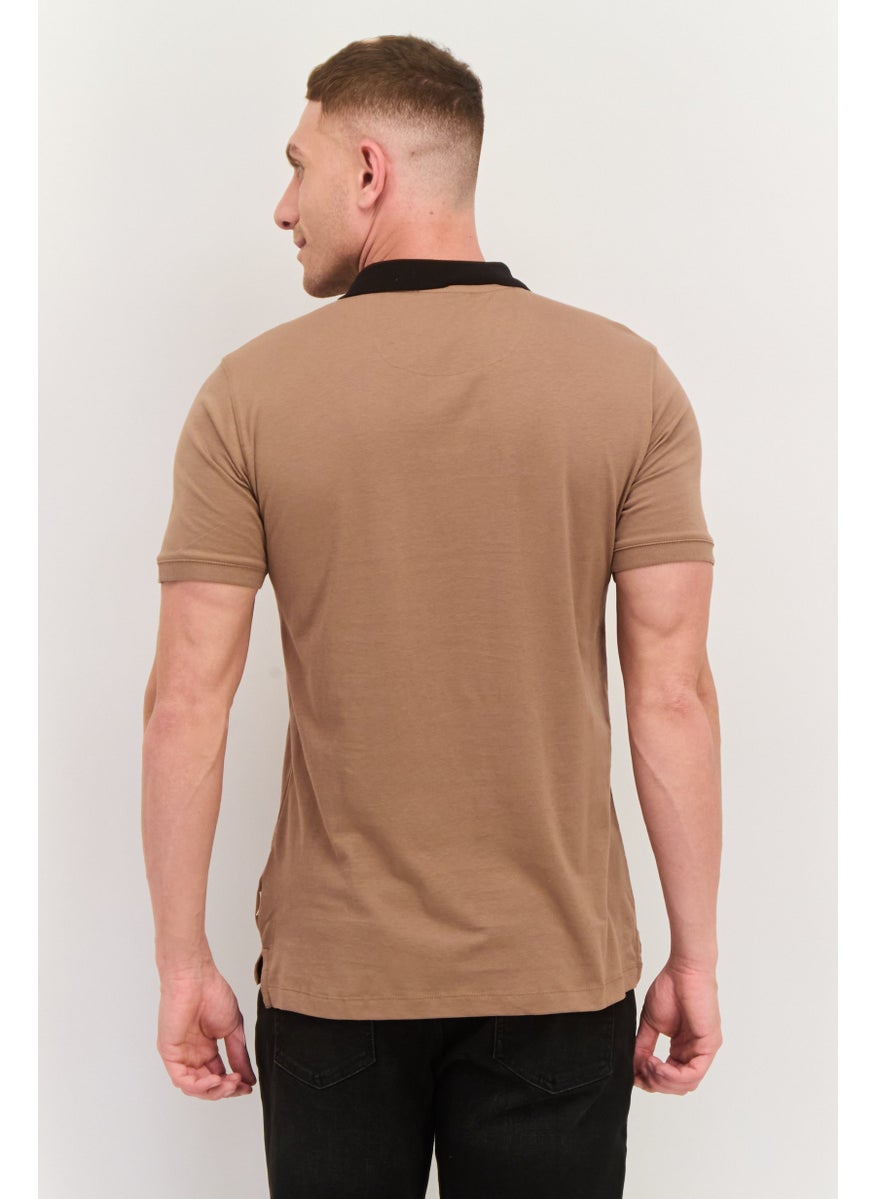 Gazzarrini Men Regular Fit Graphic Print Short Sleeves Polo Shirt, Brown  - Image 4
