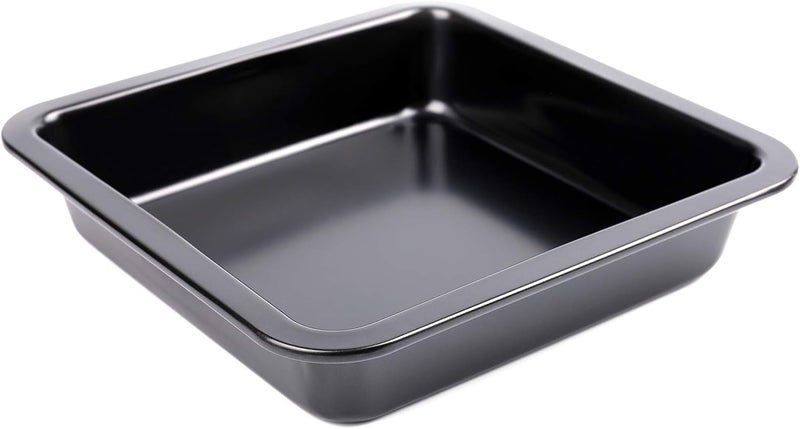 PEGACORN 8 Inch Square Cake Pan Nonstick Bakeware Carbon Steel Toast Mold Baking Tray for Cakes Bread Pizza Black 8 Inch 2 - Image 3