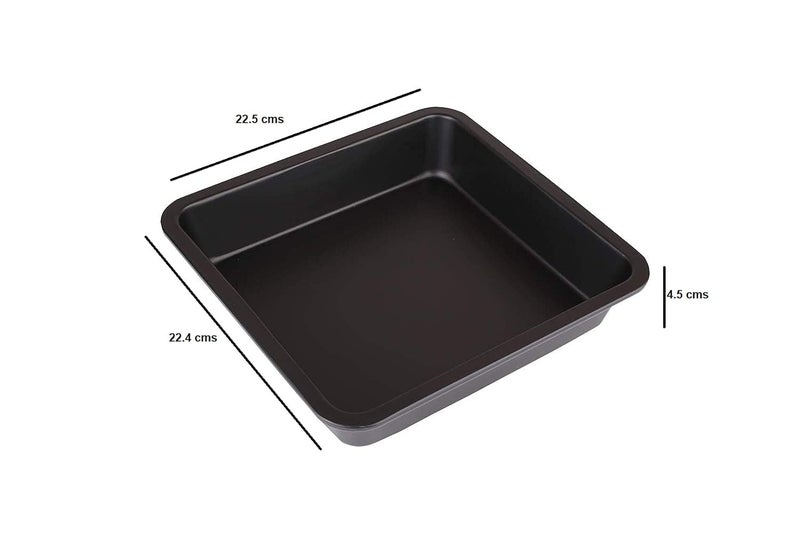 PEGACORN 8 Inch Square Cake Pan Nonstick Bakeware Carbon Steel Toast Mold Baking Tray for Cakes Bread Pizza Black 8 Inch 2 - Image 4