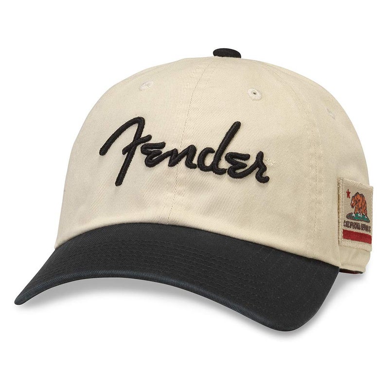 AMERICAN NEEDLE Fender Guitar Baseball Dad Buckle Strap Hat (FEND-1907A-IVBK) - Image 1