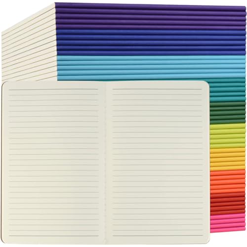 ZCZN 50 Pack Colorful Lined Notebooks Bulk, A5 Journals with 10 Colors, 60 Pages/30 Sheets, 8.3x5.5 Inch, College Ruled Paper, Travel Writing Journal Notebooks for Work,School(50 pack,10 colors) - Image 1