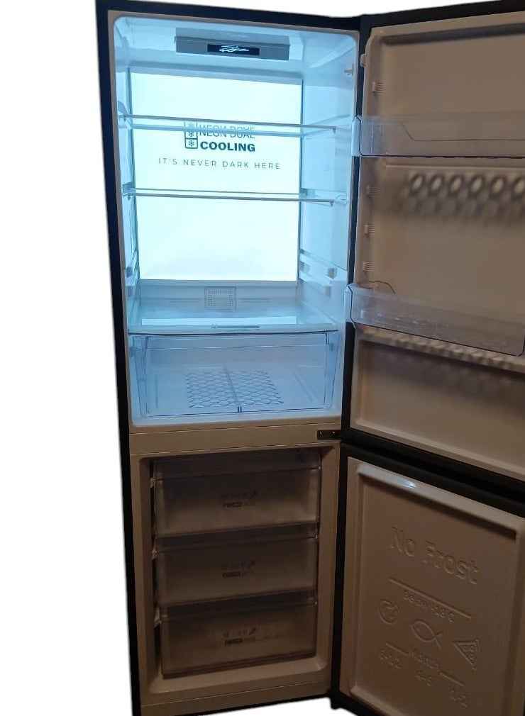 Unionaire Combi 500 No Frost Refrigerator, Black, Digital Glass, 370 Liters Net - Image 2