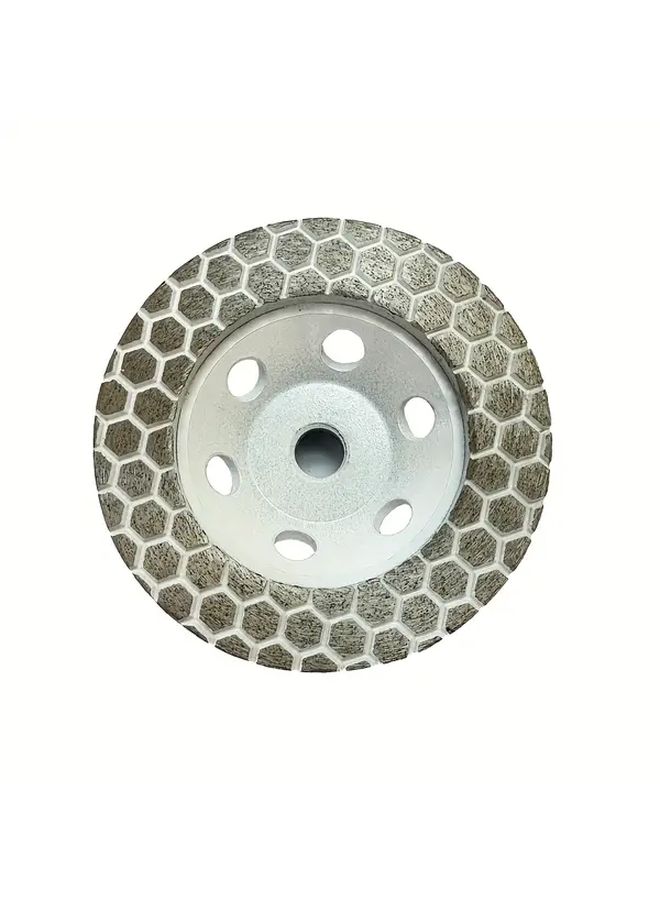 1 Pc 100mm Diamond Grinding Cup Wheel Turbo Disc For Concrete Granite Marble And Masonry Brick M14 Threaded Steel With Hexagonal Grip Design - Image 1