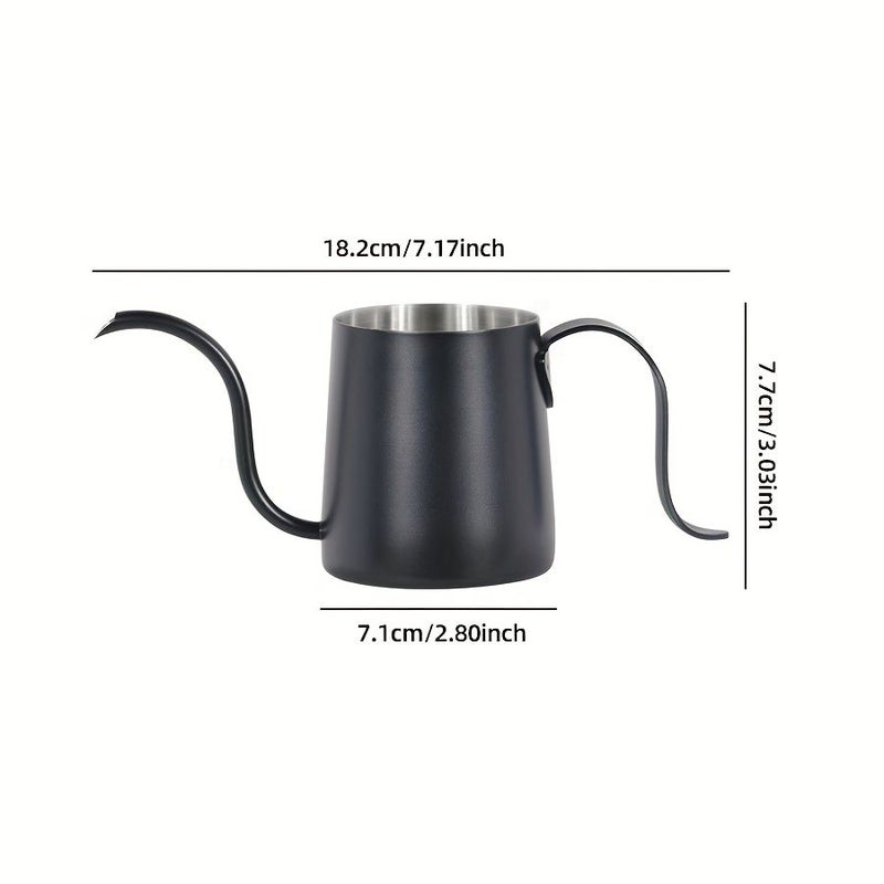Manual Pour Over Coffee Kettle Set White 8.45oz 304 Stainless Steel - Image 2