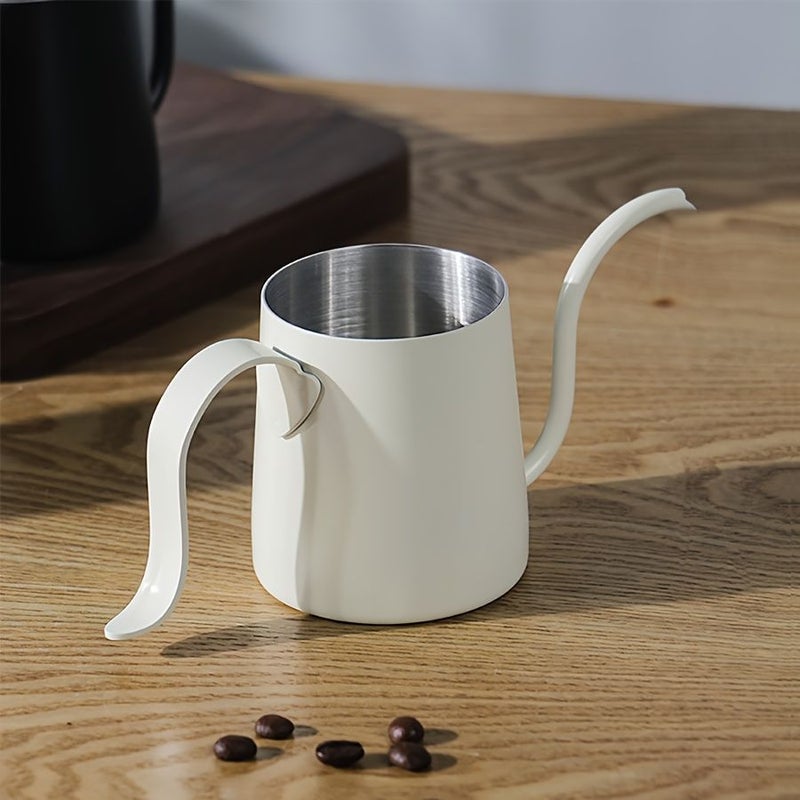 Manual Pour Over Coffee Kettle Set White 8.45oz 304 Stainless Steel - Image 1