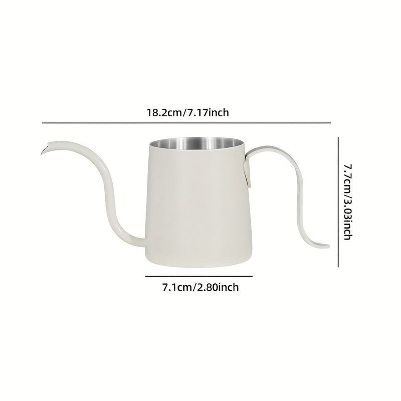 Manual Pour Over Coffee Kettle Set White 8.45oz 304 Stainless Steel - Image 5