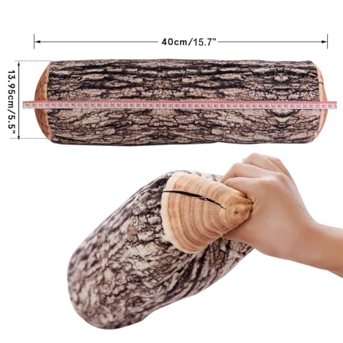 HYSEAS Decorative Round Throw Pillow, 3D Digital Print Comfortable Kids Funny Cute Wood Log Pillow Cylinder Floor Cushion for Home, Couch, Sofa, Bedroom, Living Room Decor, Trunk - Image 2