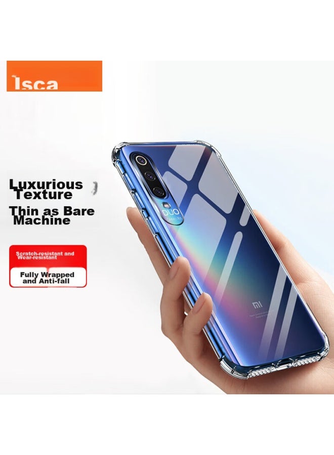 ISKA Yisika Compatible With Xiaomi 9 Phone Case, Full Protection Shockproof Slim Heat Dissipation Silicone Cover Tpu Airbag Breathable Transparent Anti-dirt Anti-fingerprint Sound Conversion Case For Men And Women Jk731-transparent White - Image 1