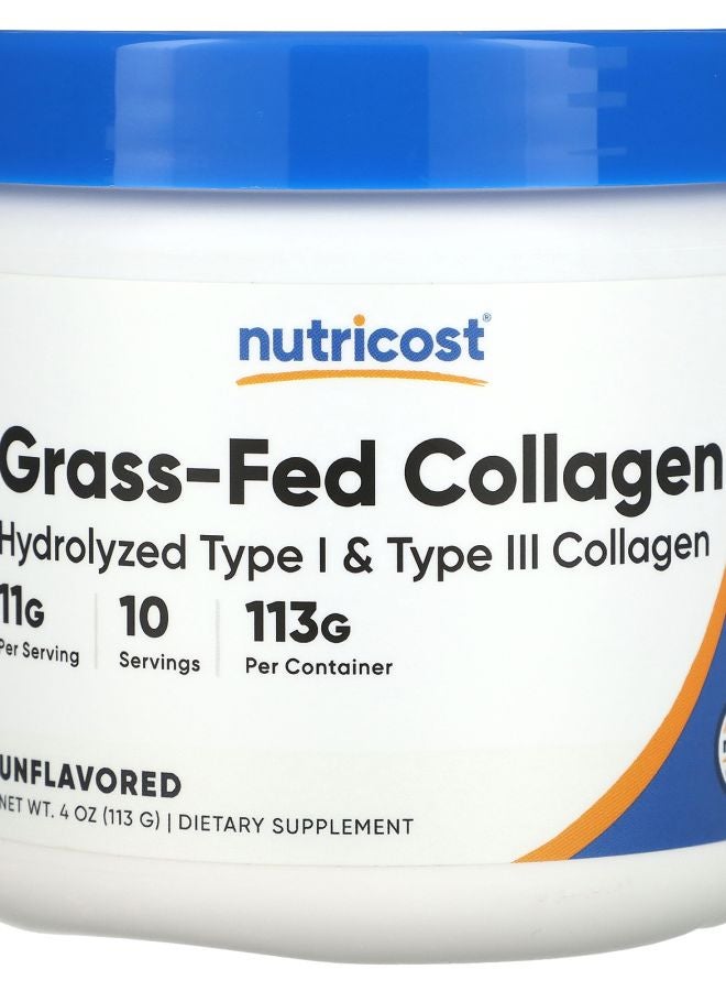 Nutricost كولاجين من حيوانات تتغذى على العشب بدون نكهة 4 أونصات (113 جرام)