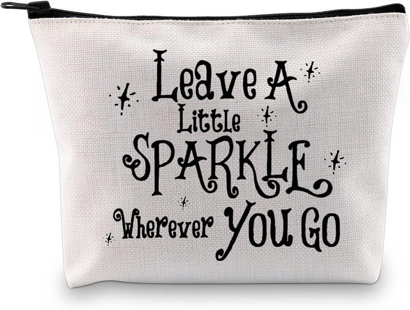 Leave a Little Sparkle wherever You Go Makeup Bag Sparkle Cosmetic Bag Travel Makeup Bag Inspirational Gifts for Women (Sparkle Bag)