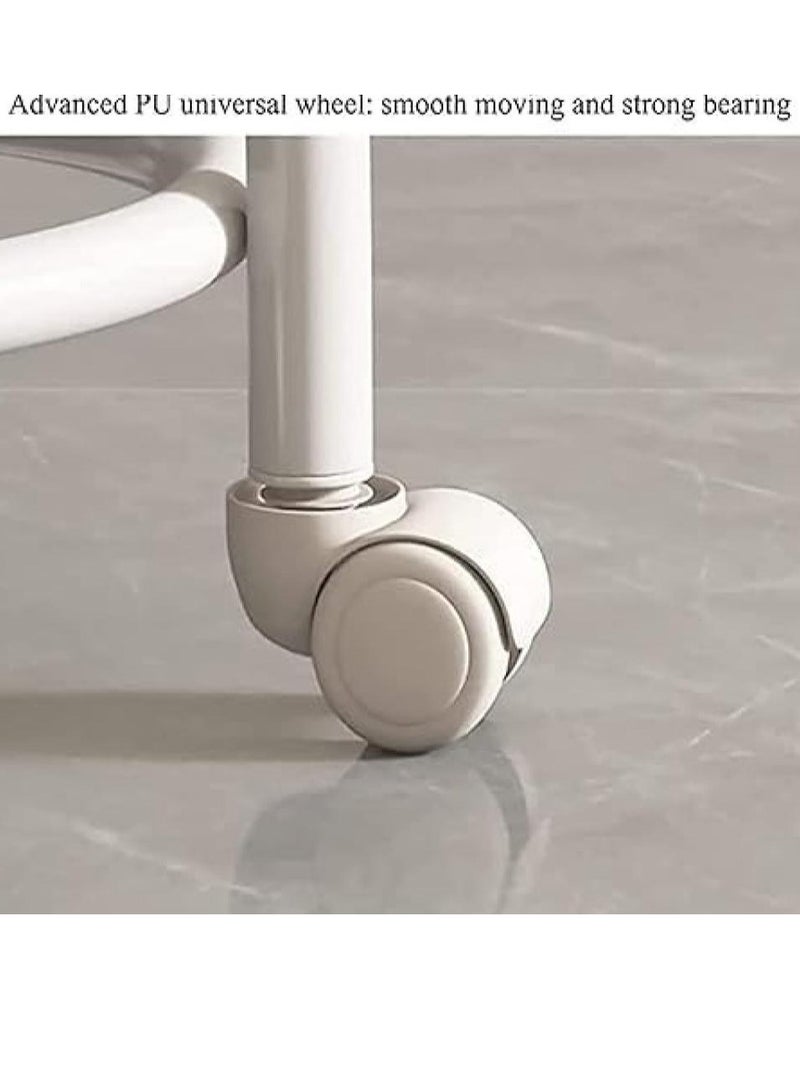 Floor Low Stool With Wheel Strong Metal 360° Rotating With Back Rest - Image 3