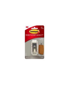 Command Medium Modern Reflections Brushed Nickel Metal Hook  - Image 1