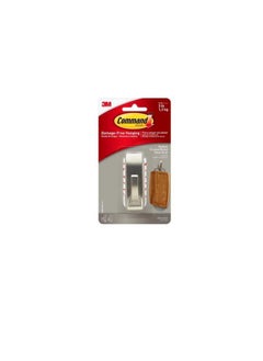 Command Medium Modern Reflections Brushed Nickel Metal Hook  - Image 2