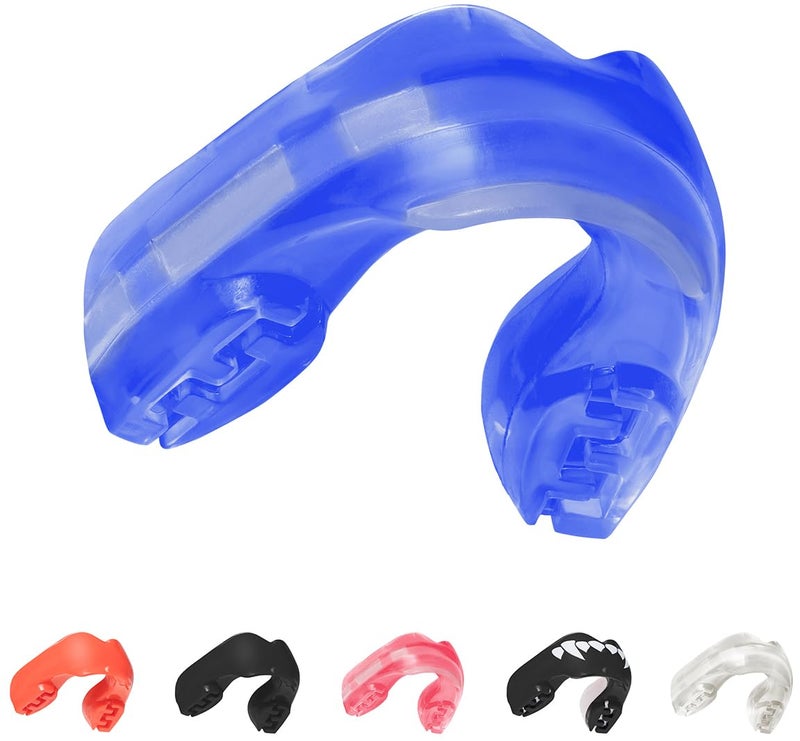 SafeJawz Mouthguard for Braces, One Size Re-Mouldable Mouth Guard with Case for Boxing, Basketball, Football, MMA, Lacrosse, Hockey and All Contact Sports (Ice Blue) - Image 1