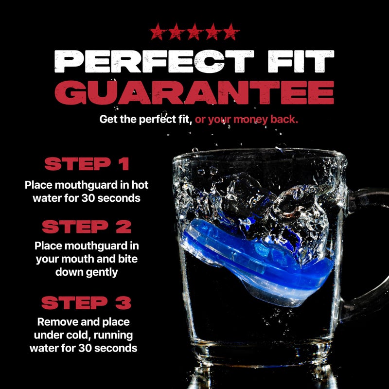 SafeJawz Mouthguard for Braces, One Size Re-Mouldable Mouth Guard with Case for Boxing, Basketball, Football, MMA, Lacrosse, Hockey and All Contact Sports (Ice Blue) - Image 4