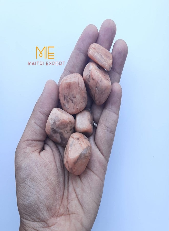 Maitri Export Natural Single Crystal Tumble Stones for Reiki Healing Crystal Tumbled Stones Raw Rough Gemstones Pebble Stones (Pack of 100 gm) (Red Moonstone) - Image 5