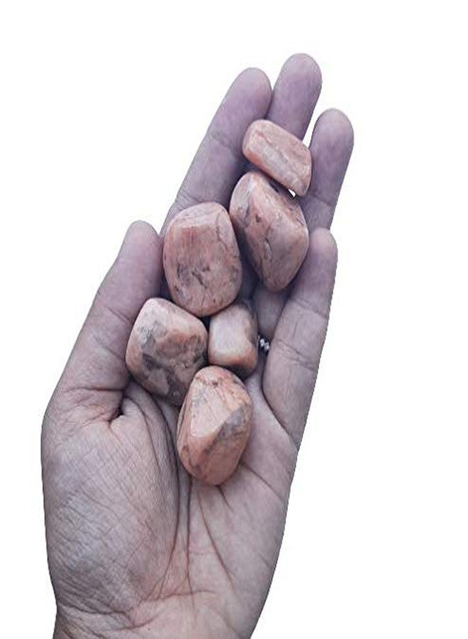 Maitri Export Natural Single Crystal Tumble Stones for Reiki Healing Crystal Tumbled Stones Raw Rough Gemstones Pebble Stones (Pack of 100 gm) (Red Moonstone) - Image 1