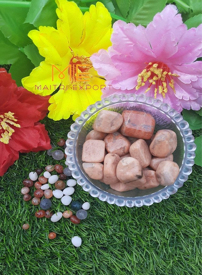 Maitri Export Natural Single Crystal Tumble Stones for Reiki Healing Crystal Tumbled Stones Raw Rough Gemstones Pebble Stones (Pack of 100 gm) (Red Moonstone) - Image 2