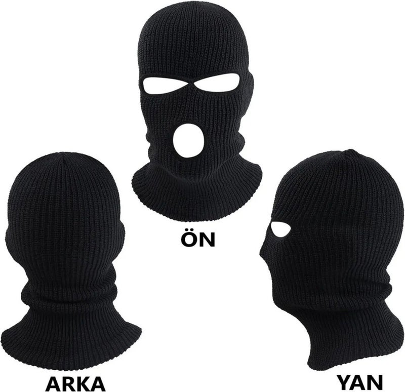 Belifanti Collection Knitted Knitwear Unisex Black Snow Mask Color Black  - Image 2
