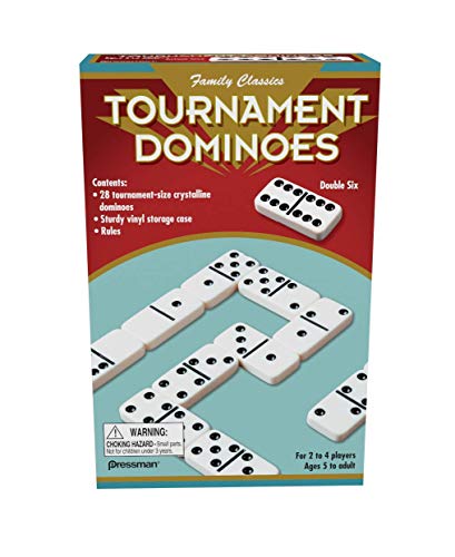 Pressman Family Classics Tournament Dominoes - Double Six Crystalline Tiles in Storage Case by Pressman , 5" - Image 1