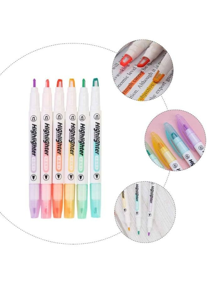 6pcs Double-Ended Luminous Highlighter Markers – Macaron Colors, See-Through Chisel & Fine Tip, Visible Window Design for Precise Highlighting, Quick-Dry, Water-Based, Perfect for Journaling & School Supplies - Image 3