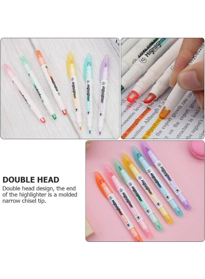 6pcs Double-Ended Luminous Highlighter Markers – Macaron Colors, See-Through Chisel & Fine Tip, Visible Window Design for Precise Highlighting, Quick-Dry, Water-Based, Perfect for Journaling & School Supplies - Image 5