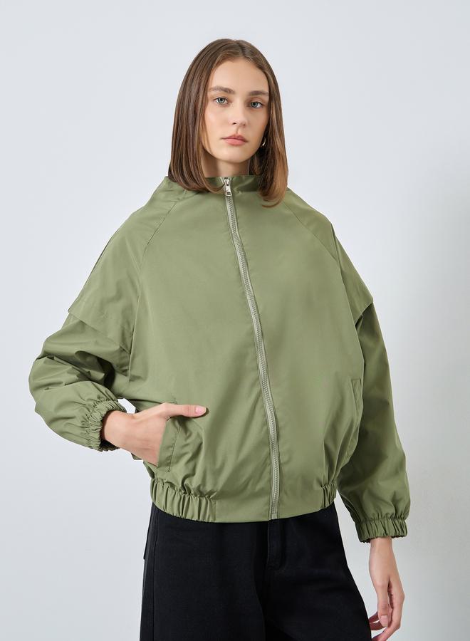 Styli Olive Green Regular Fit Lightweight Jacket - Image 3