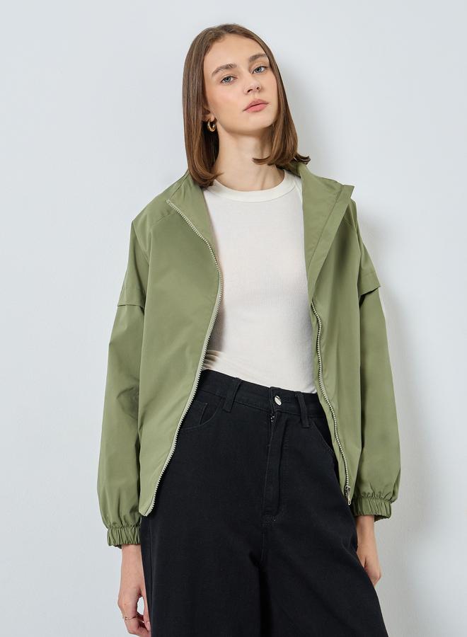Styli Olive Green Regular Fit Lightweight Jacket - Image 1