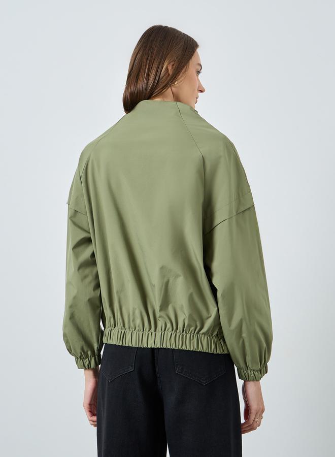 Styli Olive Green Regular Fit Lightweight Jacket - Image 5