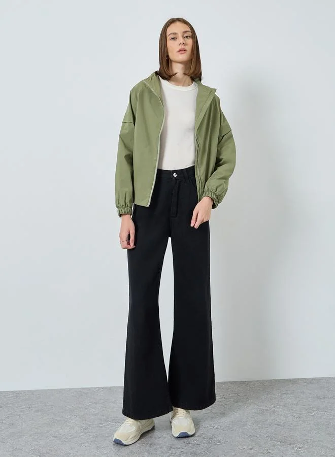 Styli Olive Green Regular Fit Lightweight Jacket